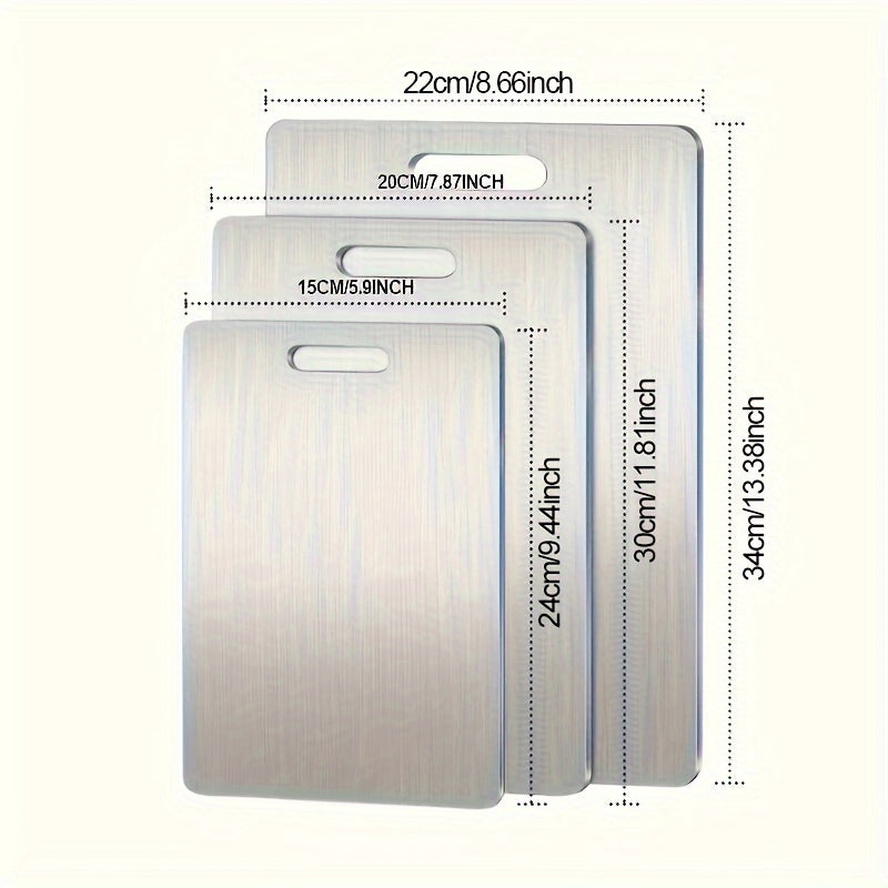 3‑Piece Premium Stainless Steel Cutting Board Set