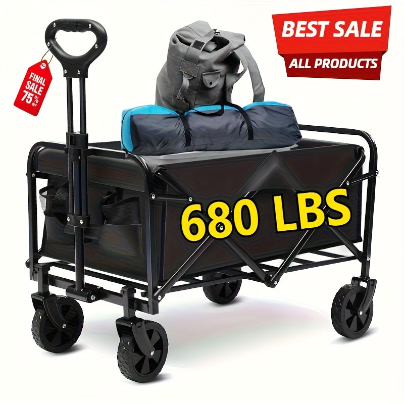 All-Terrain Heavy Duty Folding Cart – 220/450/680 lbs Capacity | Outdoor, Garden, Shopping & Camping Utility Wagon