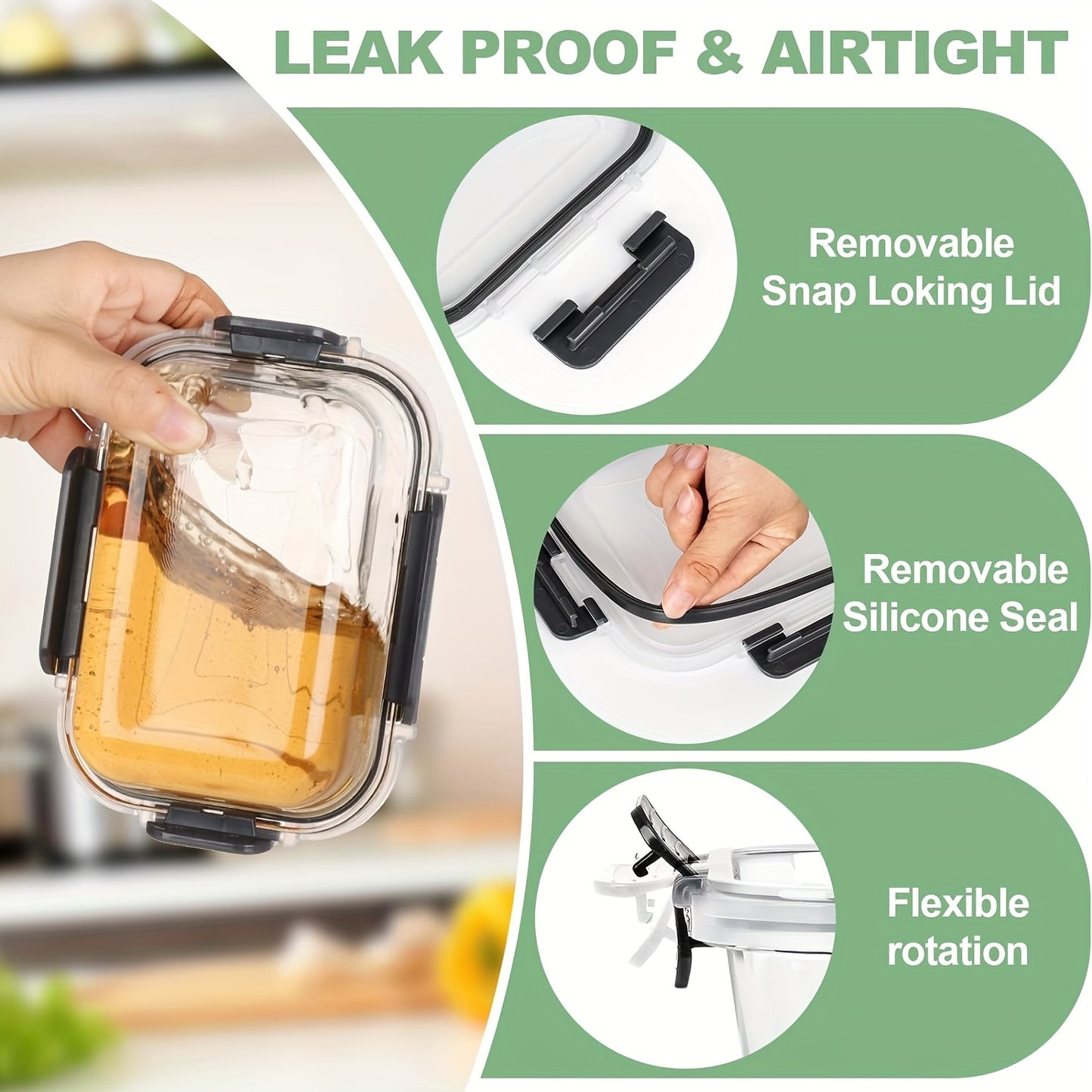 12‑Piece Glass Food Storage Containers with Lids – Airtight, Leak‑Proof, Microwave & Freezer Safe