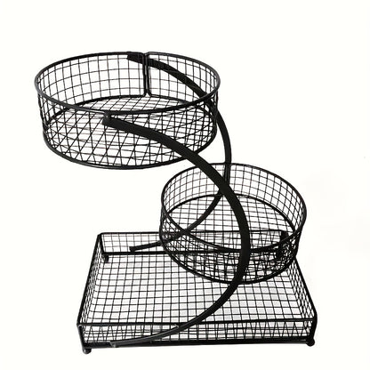 No-Installation 3-Tier Metal Cosmetic Organizer – Spiral Design Vanity Shelf, Lightweight & Space-Saving