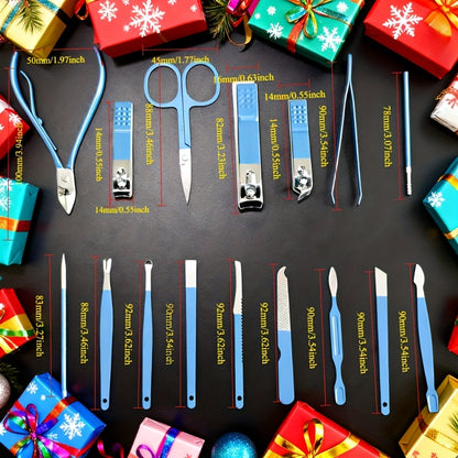 Premium 16‑Piece Stainless Steel Nail Clippers & Grooming Set | Modern Design, Complete Manicure & Pedicure Kit